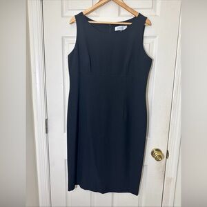 Kasper Women's Sleeveless Black Dress Size 14 Fully Lined Below Knee LengthDress